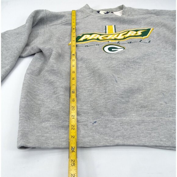Vintage Starter Green Bay Packers NFL Stitched Gray Sweatshirt M Distressed - Picture 8 of 8